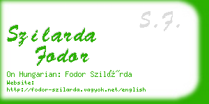 szilarda fodor business card